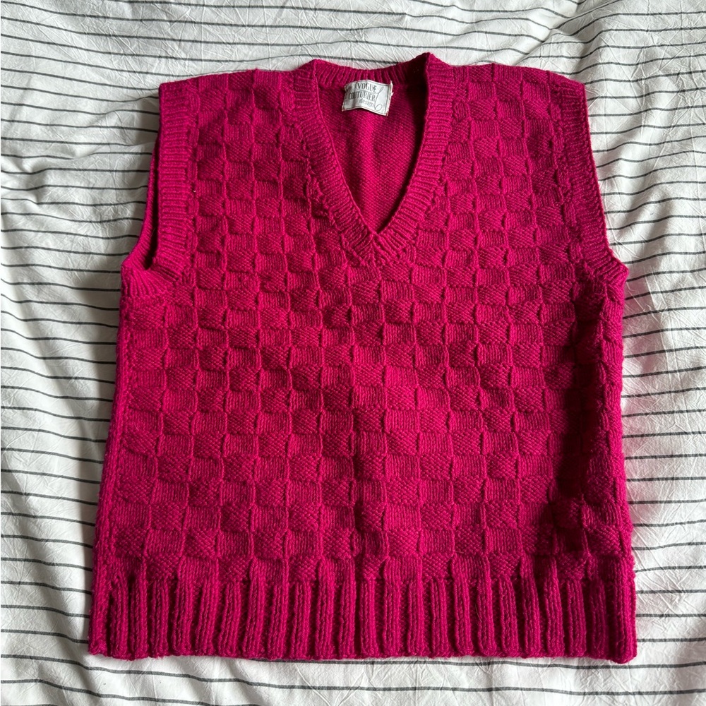 Vintage Rose Courtier Pink Sweater Vest